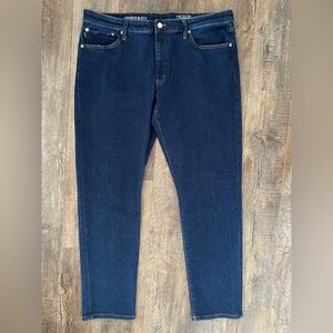 Crown & Ivy Motion Flex Relaxed Straight Denim Blue Jeans Size 38x32